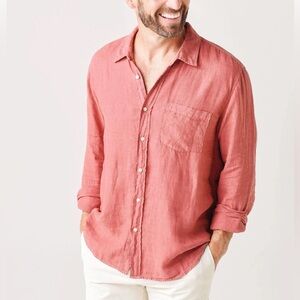 Peter Millar Seaside Garment Dyed Crown Linen Sport Shirt Coastal Golf Preppy XL